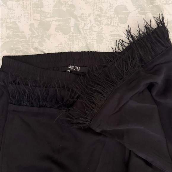 LOLA BABY TWO PIECE SATIN PANT SET - BLACK - Picture 9 of 9